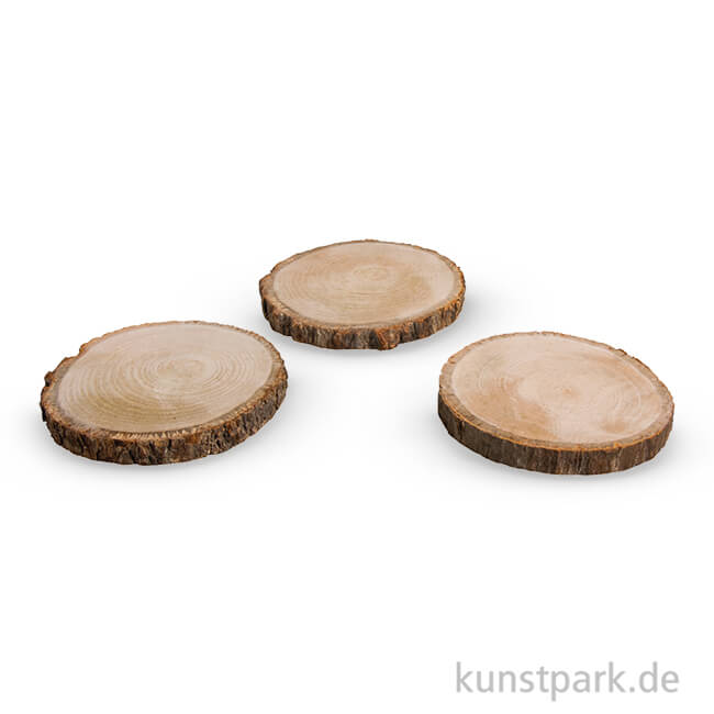 Artikelbild 1 des Artikels “Holzscheibe rund natur, 10 - 12 cm, 3 Stück sortiert “
