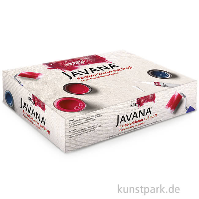 Artikelbild 1 des Artikels “KREUL Javana Farbblockieren auf Stoff - Set mit 3 x 50 ml und Zubehör “