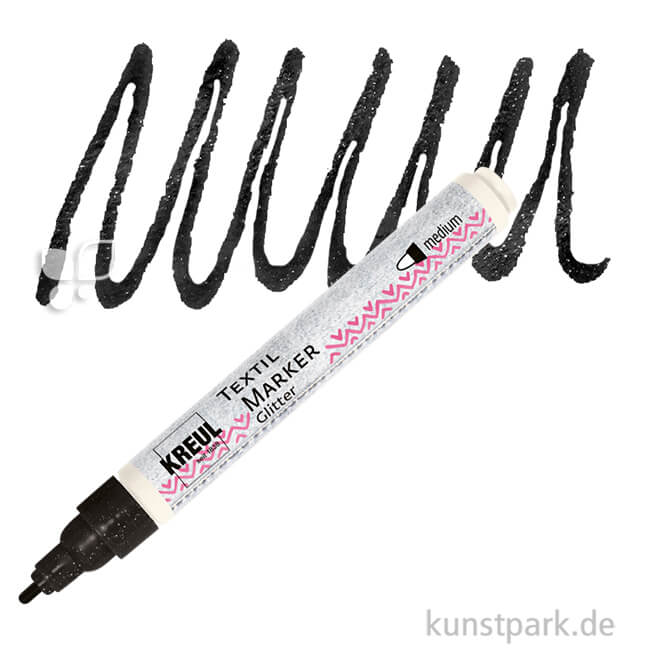 Artikelbild 1 des Artikels “KREUL Textil Marker Glitter medium Stift | Schwarz“