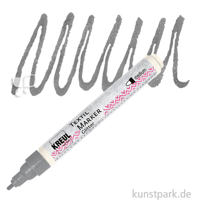 Artikelbild 1 des Artikels “KREUL Textil Marker Glitter medium Stift | Silber“