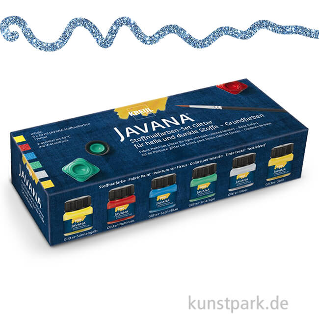 Artikelbild 1 des Artikels “KREUL Javana Stoffmalfarben Glitter Grundfarben-Set, 6 x 20 ml “