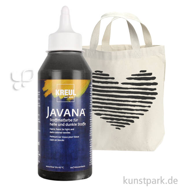 Artikelbild 1 des Artikels “KREUL Javana Stoffmalfarbe für helle und dunkle Stoffe 250 ml | Schwarz“