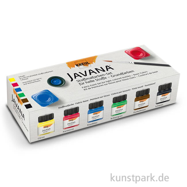 Artikelbild 1 des Artikels “KREUL Javana Stoffmalfarben für helle Stoffe Grundfarben 6 x 20 ml “
