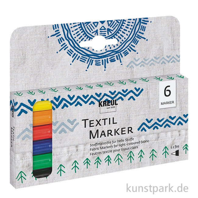 Artikelbild 1 des Artikels “KREUL Textil Marker fine mit 6 Stoffmalstiften “
