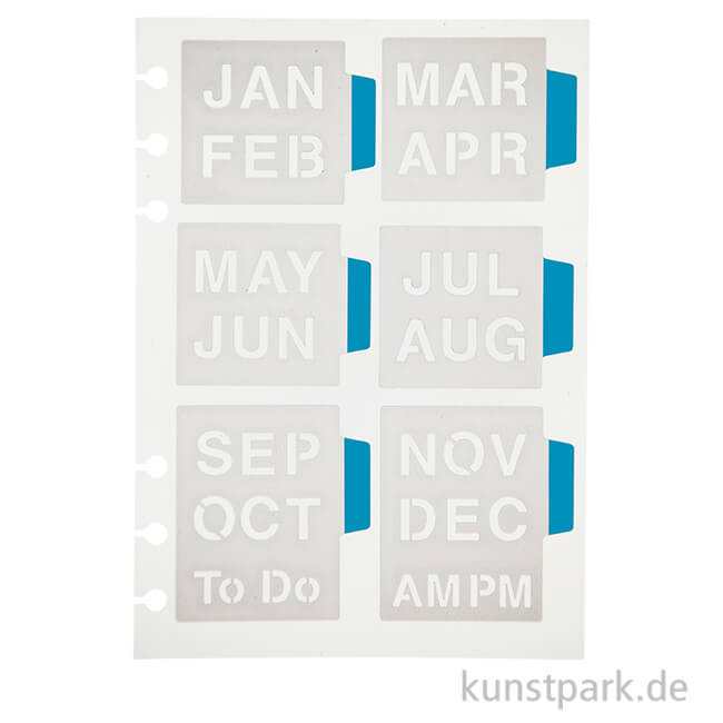 Artikelbild 1 des Artikels “Journal & Planer Schablone - Monate, Größe 12,5 x 17,5 cm “