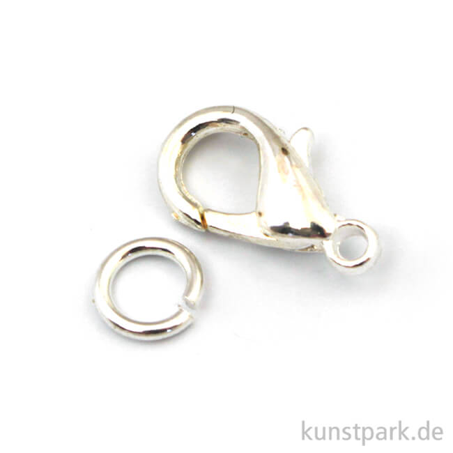 Artikelbild 1 des Artikels “Karabiner-Schließe mit Ring - Silber, 13 mm, 1 Stück “