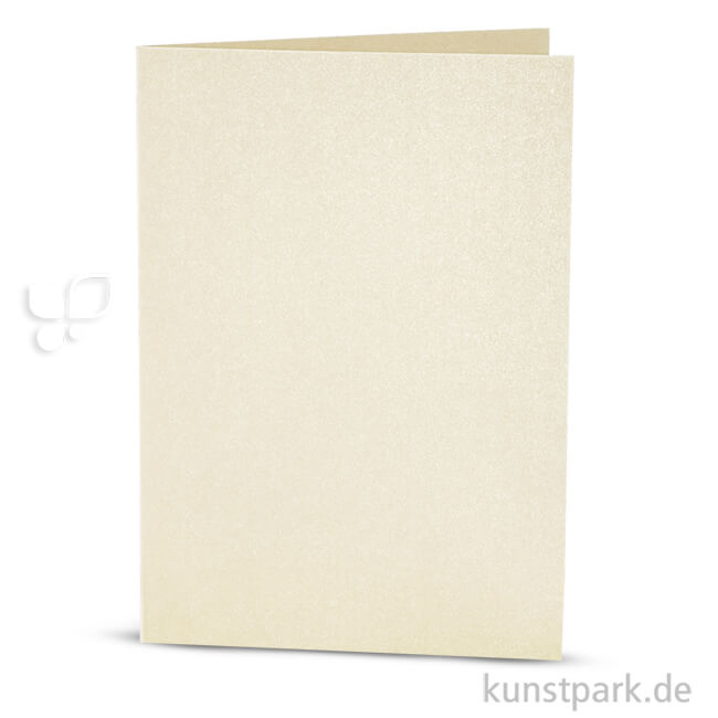 Artikelbild 1 des Artikels “Karte mit Umschlag in Perlmuttoptik, 4 Sets 10,5 x 15 cm | Creme“