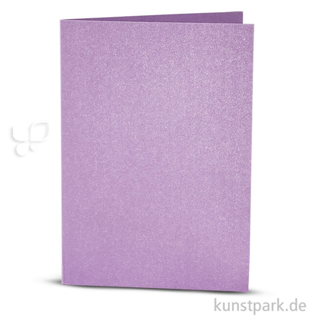 Artikelbild 1 des Artikels “Karte mit Umschlag in Perlmuttoptik, 4 Sets 10,5 x 15 cm | Lila“