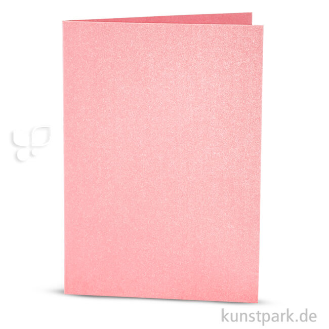 Artikelbild 1 des Artikels “Karte mit Umschlag in Perlmuttoptik, 4 Sets 10,5 x 15 cm | Rosa“