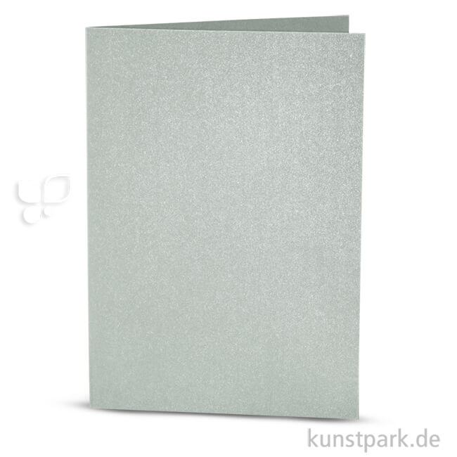 Artikelbild 1 des Artikels “Karte mit Umschlag in Perlmuttoptik, 4 Sets 10,5 x 15 cm | Silber“