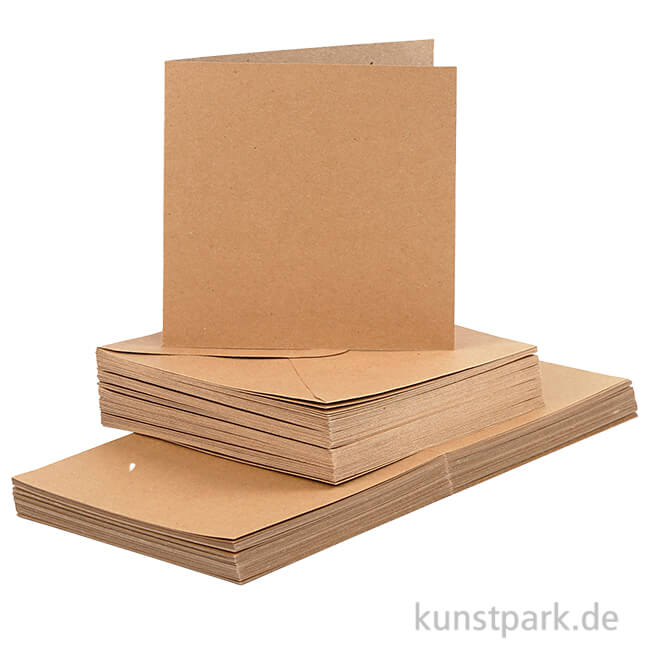 Artikelbild 1 des Artikels “Karten und Kuverts - Natur, 15 x 15 cm, 50 Sets “