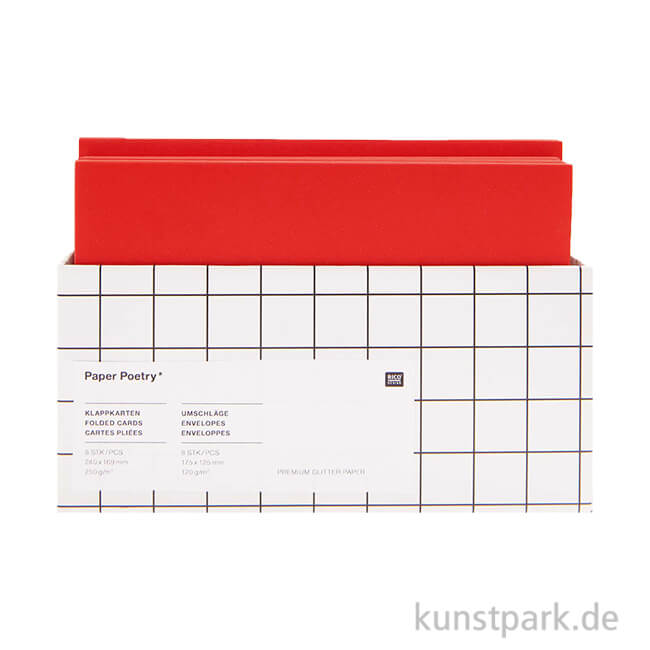 Artikelbild 1 des Artikels “Karten und Umschläge - Glitter, Rot Matt, B6, 8er Set “