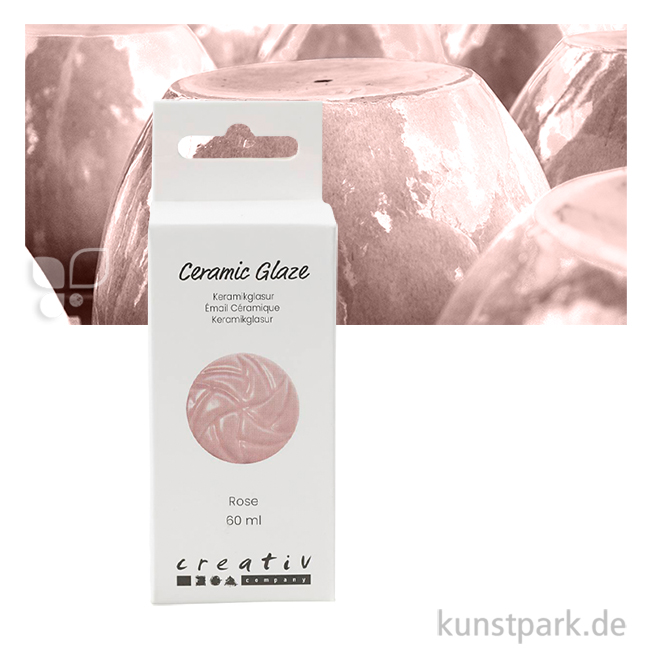 Artikelbild 1 des Artikels “Keramik Glasur - Ceramic Glaze, 60 ml Farbe | Rose Transparent“