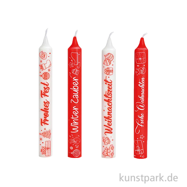 Artikelbild 1 des Artikels “Kerze mit Spruch, Weihnachten, Rot / Weiß, Sortiert, 2 x 20 x 2 cm “
