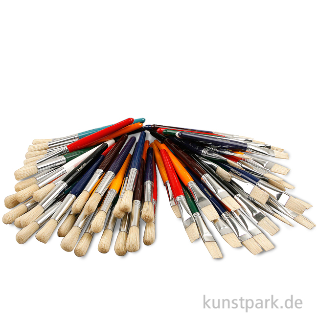 Artikelbild 1 des Artikels “Kinderpinsel Sortiment, Rund- und Flachpinsel, 60 Stück, XXL Set “
