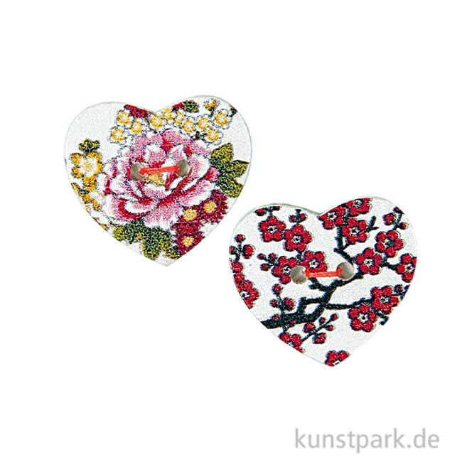Artikelbild 1 des Artikels “Knöpfe - Herz mit Blumen “