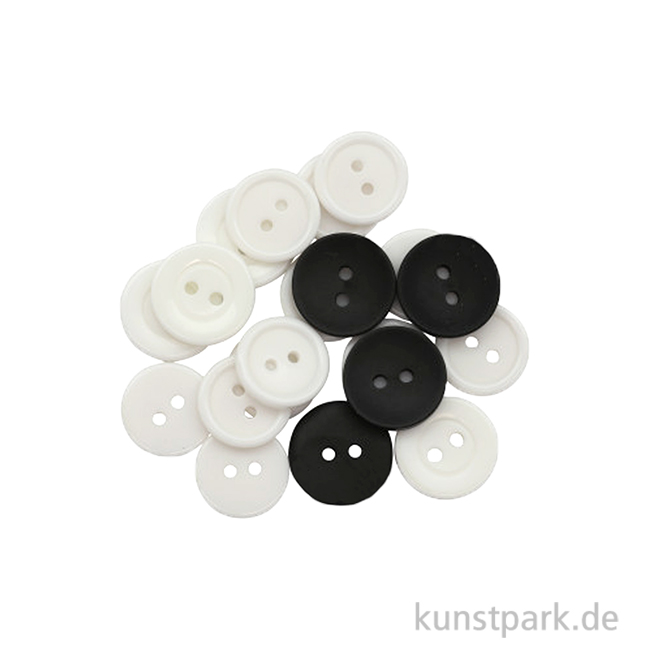 Artikelbild 1 des Artikels “Knopfsortiment, Schwarz Weiß, 20 Stück “