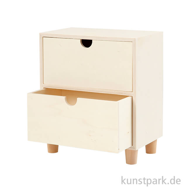 Artikelbild 1 des Artikels “Kommode aus hellem Holz mit 2 Schubladen “