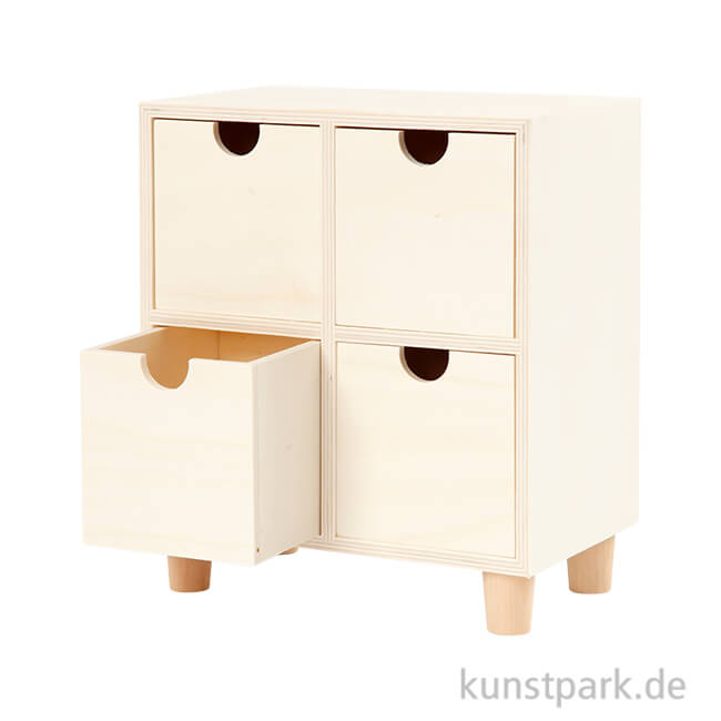 Artikelbild 1 des Artikels “Kommode aus hellem Holz mit 4 Schubladen “