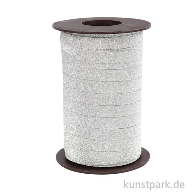 Artikelbild 1 des Artikels “Kräuselband mit Glitzereffekt, 10 mm x 100 m Silber“
