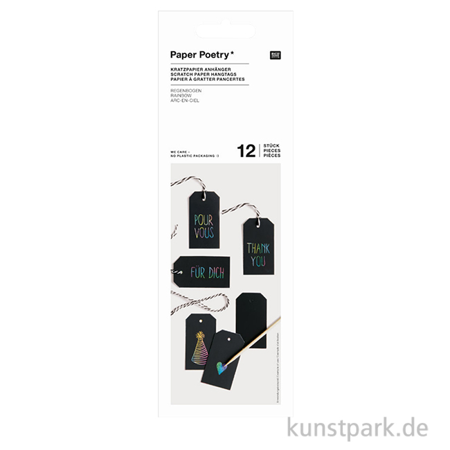 Artikelbild 1 des Artikels “Kratzpapier Anhänger, 12 Stück mit Holzkratzer und Bändern “