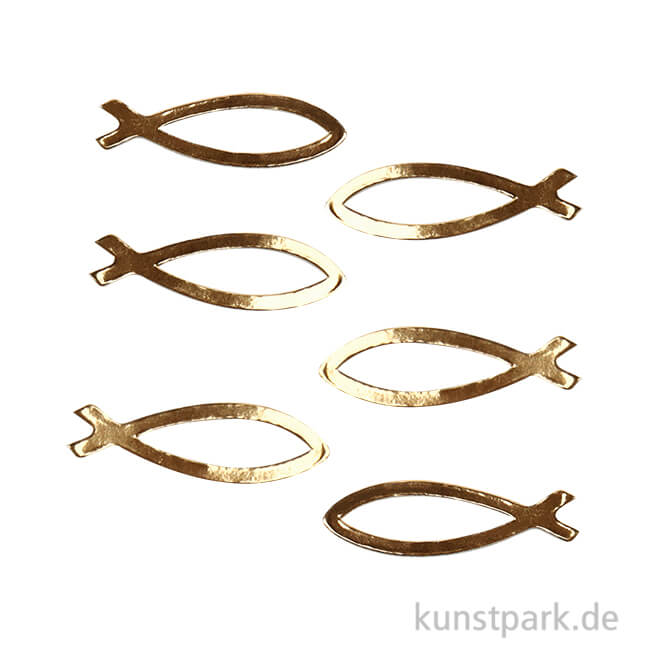 Artikelbild 1 des Artikels “Kreativ Accessoires - Streuteile, Christliche Fische, Gold “