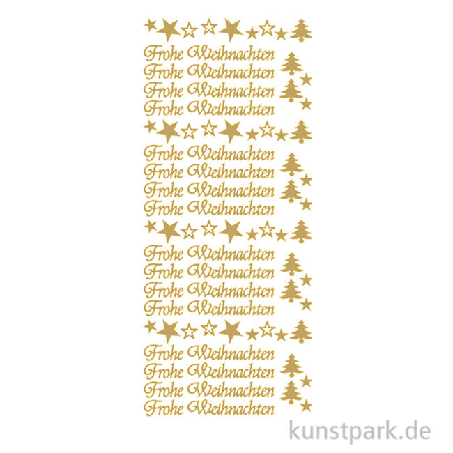 Artikelbild 1 des Artikels “Kreativ Sticker - Frohe Weihnachten Motive 2, Gold, 10 x 23 cm “