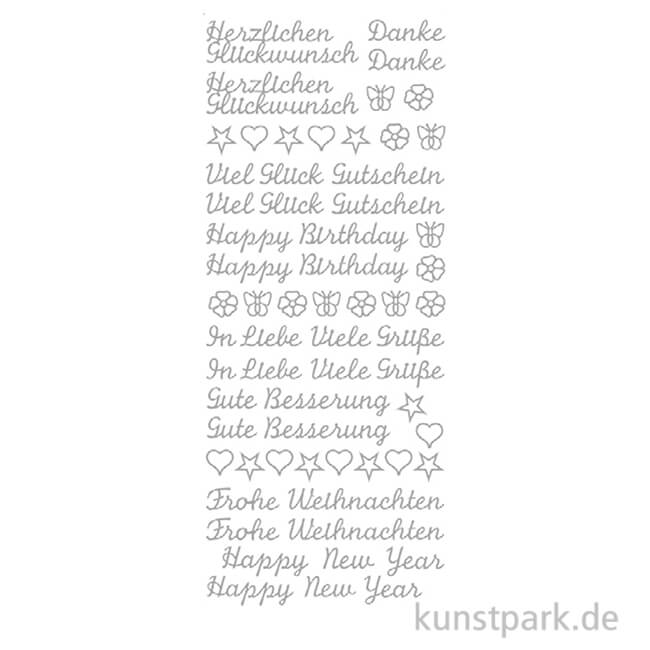 Artikelbild 1 des Artikels “Kreativ Sticker - Grüße, Silber, 10 x 23 cm “
