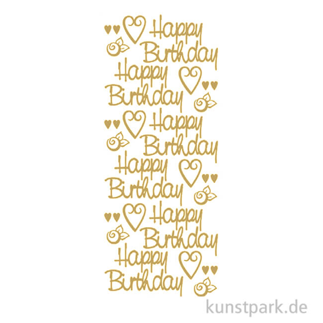 Artikelbild 1 des Artikels “Kreativ Sticker - Happy Birthday Groß, Gold, 10 x 23 cm “