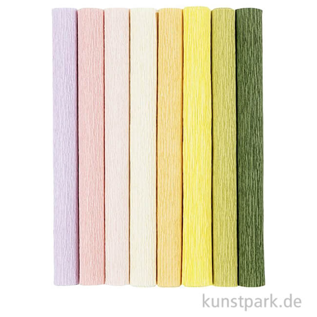 Artikelbild 1 des Artikels “Krepppapier in Pastellfarben als Set mit 8 Farben, 25x60 cm, 105 g “