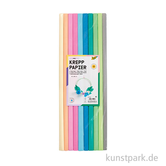 Artikelbild 1 des Artikels “Krepppapier in Trendfarben - Set mit 10 Rollen, je 50 x 200 cm “