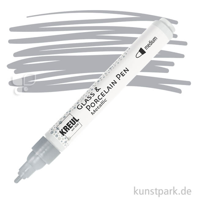 Artikelbild 1 des Artikels “KREUL Glass & Porcelain Pen - Metallic Medium Einzelfarbe | Silber“