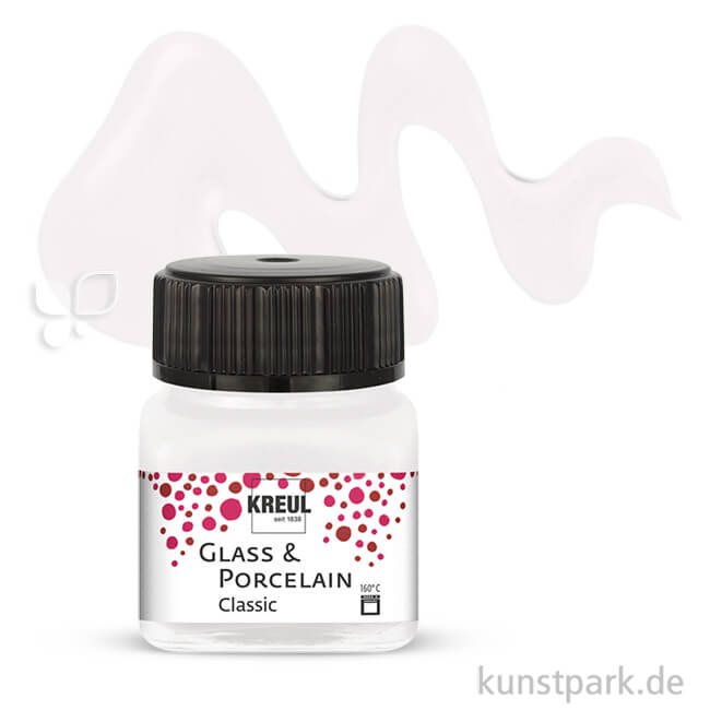 Artikelbild 1 des Artikels “KREUL Glass & Porcelain CLASSIC 20 ml Einzelfarbe | Metallic-Perlmutt-Weiß“