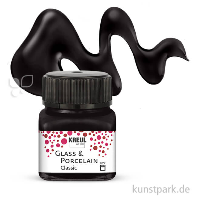 Artikelbild 1 des Artikels “KREUL Glass & Porcelain CLASSIC 20 ml Einzelfarbe | Schwarz“