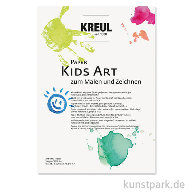 Artikelbild 1 des Artikels “KREUL Kids Art Papier - Malblock für Kinder, DIN A4, 20 Blatt “