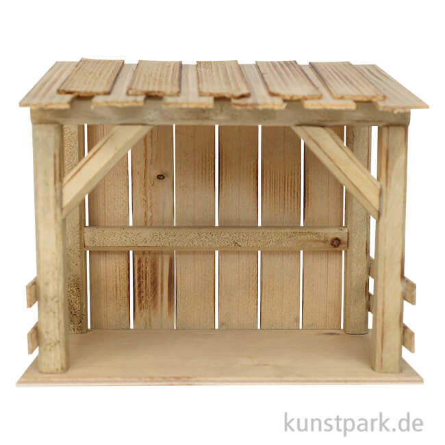 Artikelbild 1 des Artikels “Krippenstall für 9-11 cm Figuren, Holz, 22 x 13 x 19 cm “