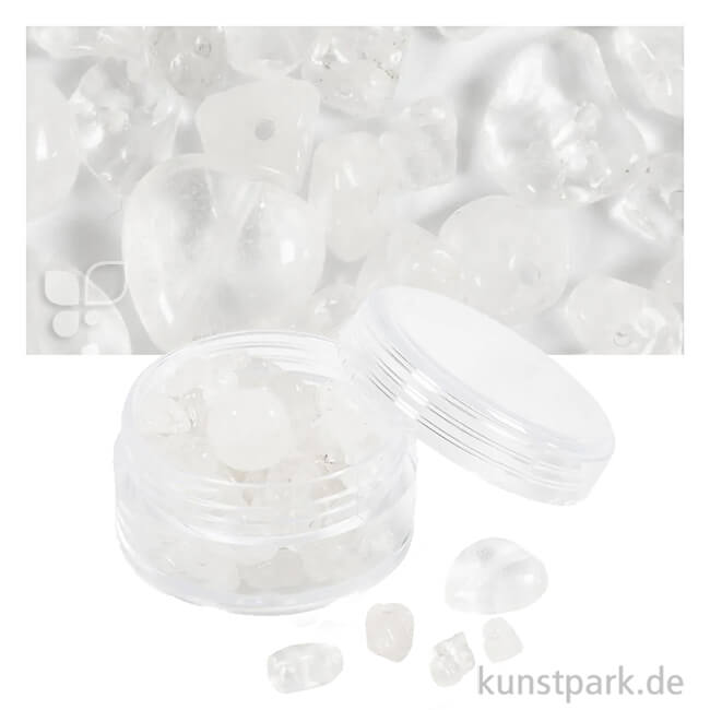 Artikelbild 1 des Artikels “Kristallperlen, Durchmesser 7-12 mm, Lochgröße 1 mm, 63 Stück Farbe | Transparent, Quarz“