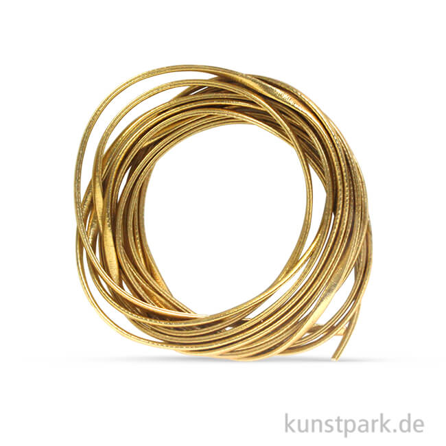 Artikelbild 1 des Artikels “Kunstlederband Metallic flach 3 mm, 2 m Gold“