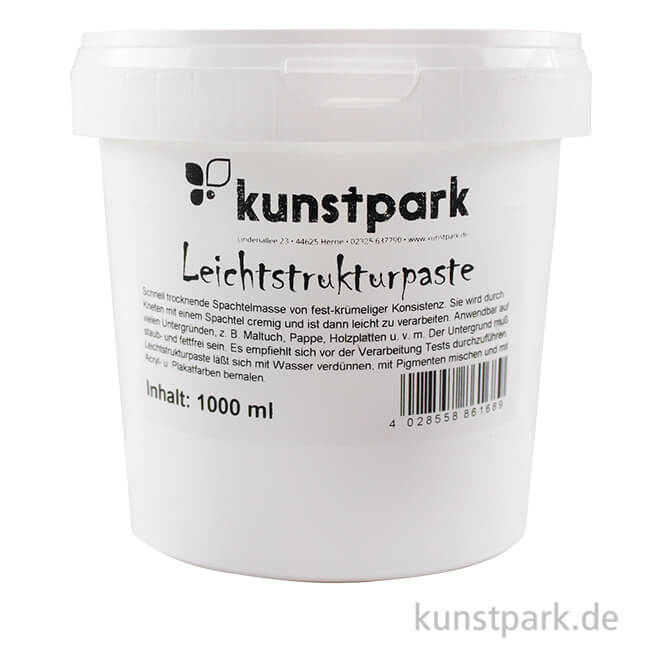Artikelbild 1 des Artikels “kunstpark Leichtstrukturpaste, Acryl, Weiß, 1 Liter “