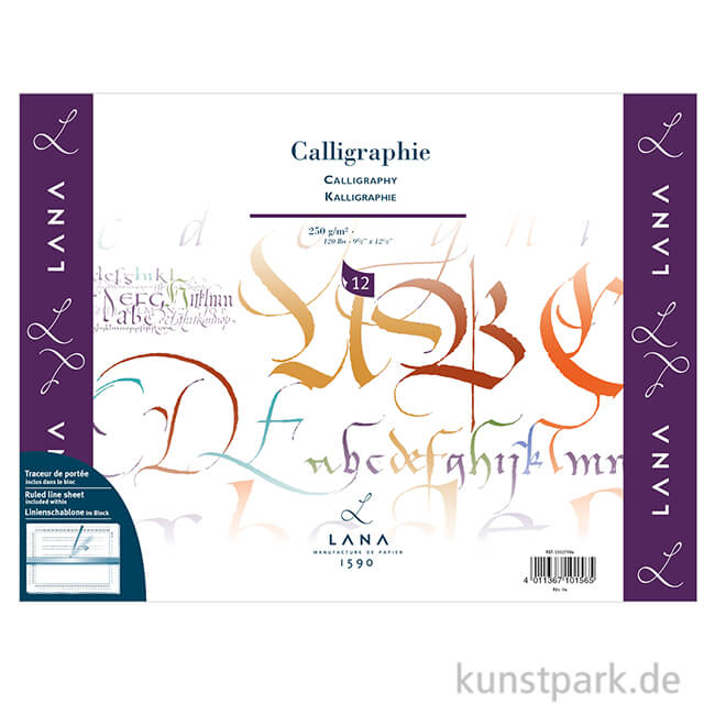 Artikelbild 1 des Artikels “Lana CALLIGRAPHIE Kalligraphiepapier, 12 Blatt, 250g “