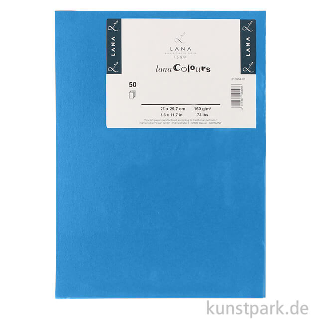 Artikelbild 1 des Artikels “Lana COLOUR farbiges Papier, 50 Bogen, 160g, DIN A4 DIN A4 | 141 - Türkis“