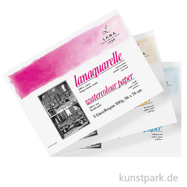Artikelbild 1 des Artikels “Lanaquarelle 5 Einzelbogen, 300g, 56 x 76 cm “