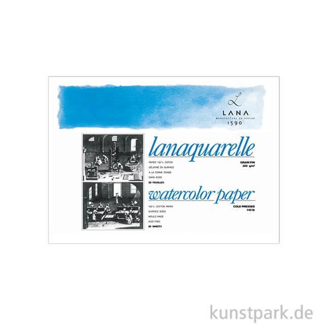 Artikelbild 1 des Artikels “Lanaquarelle Aquarellpapier 20 Blatt, 300g, matt 18 x 26 cm“