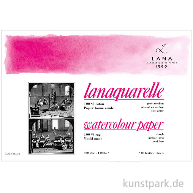 Artikelbild 1 des Artikels “Lanaquarelle Aquarellpapier 20 Blatt, 300g, rau “