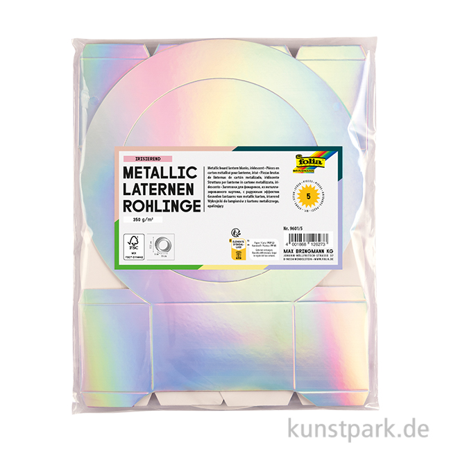 Artikelbild 1 des Artikels “Laternenrohling aus Metallic-Karton, irisierend, 19 cm, 1 Stück “