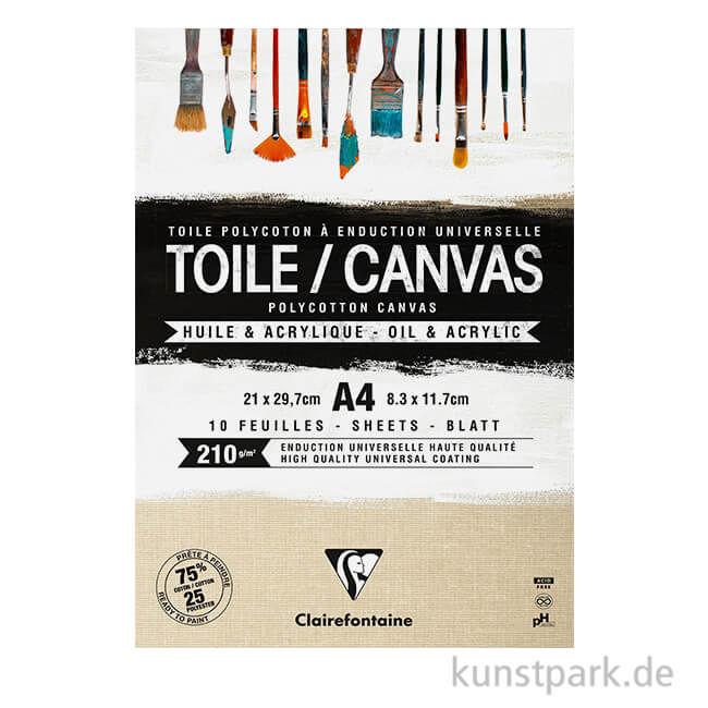 Artikelbild 1 des Artikels “Leinwandblock aus Polycotton, Natur Canvas, 210g, 10 Blatt, DIN A4 “