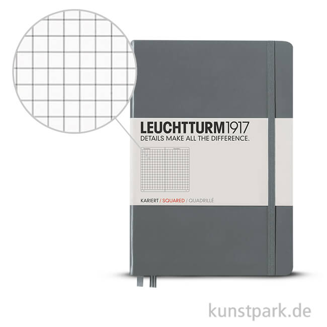Artikelbild 1 des Artikels “Leuchtturm Notizbuch Hardcover - Anthrazit - Kariert “