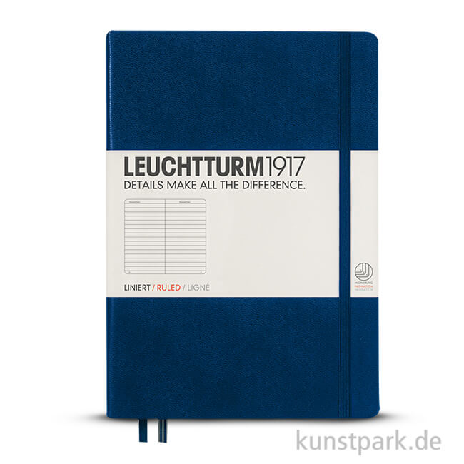 Artikelbild 1 des Artikels “Leuchtturm Notizbuch Hardcover - Marine - Liniert Master A4 Slim - 121 Seiten“