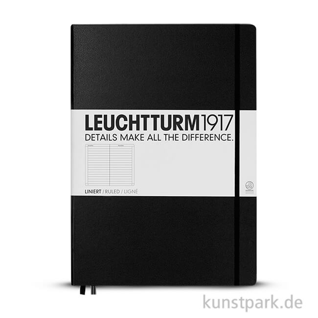 Artikelbild 1 des Artikels “Leuchtturm Notizbuch Hardcover - Schwarz - Liniert Master A4 Slim - 121 Seiten“