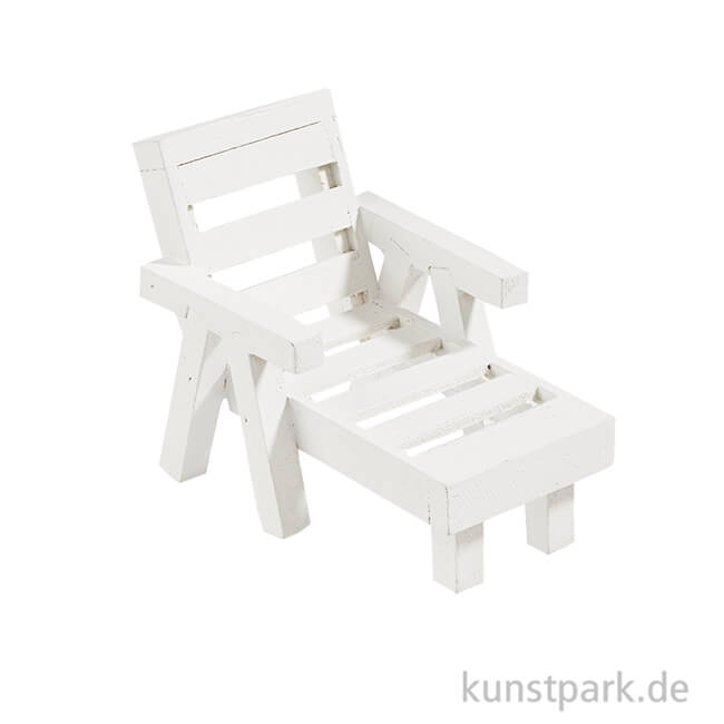 Artikelbild 1 des Artikels “Mini Liege aus Holz - Weiß, ca. 8x5x5,5 cm “